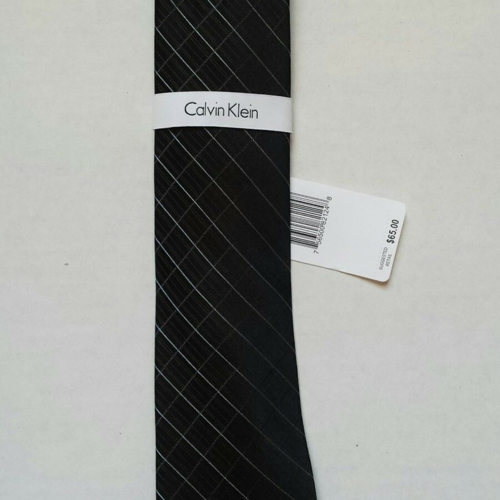 Calvin Klein Men's Etched Windowpane 'B' Silk BLK